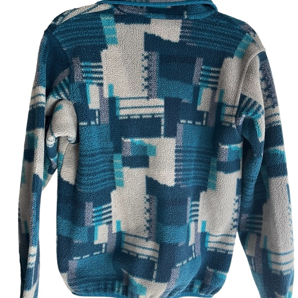 Patagonia Women 's Synchilla T Snap Pullover Fleece Multi Blue Size Small Rare - Picture 2 of 10